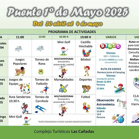 Complejo Turístico Cañadas Casas De Campo- Actividades Gratuitas Todos Fines De Semana Banos De Montemayor